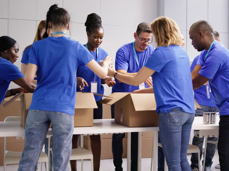Nonprofit team working together